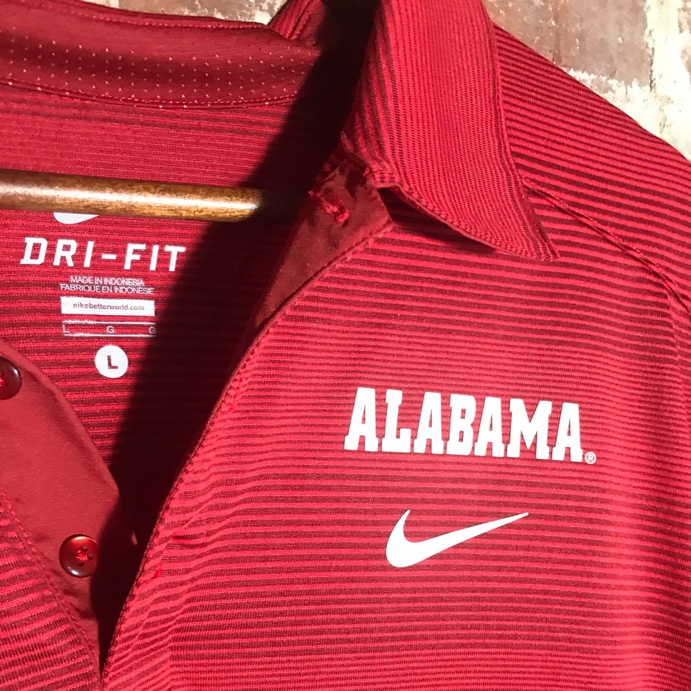 Alabama Crimson Tide Nike Dri Fit Polo Sz L